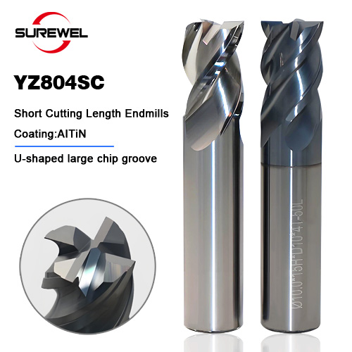 4 Flute Short Cutting Length Endmills