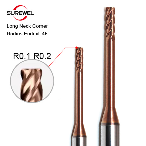 HRC60 4 Flute Round head Long Neck End Mill 