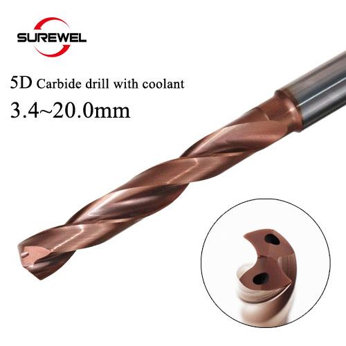 Solid Carbide Drill 5D Dia.3.0-20mm 