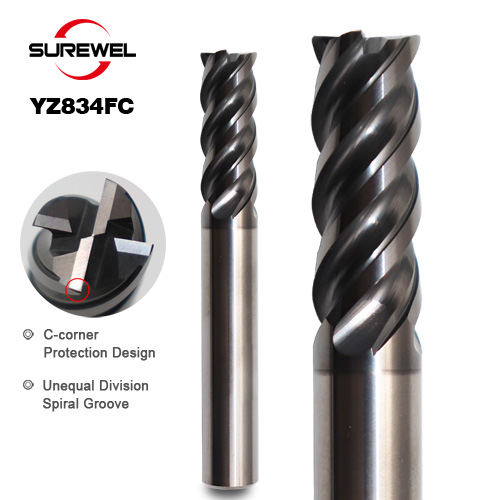 Ultra fine particle tungsten steel coated high-efficiency end mill